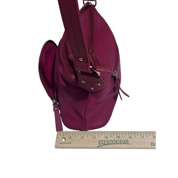 Stone & Co Red Genuine Leather Shoulder Bag Handbag Buckled Adjustable Strap - Picture 12 of 12